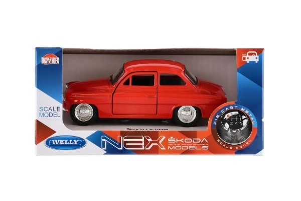 Auto Welly Škoda Octavia 1959 kov/plast 11cm 1:34 na volný chod mix barev