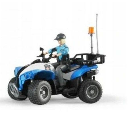 Bruder Bworld policejní modrá čtyřkolka s figurkou