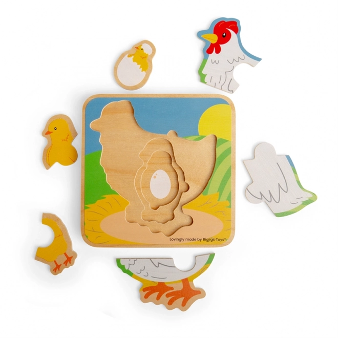 Bigjigs Toys Puzzle Životní cyklus slepice