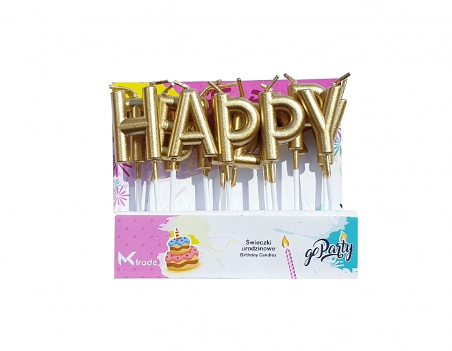 Narozeninové zlaté svíčky - Happy Birthday