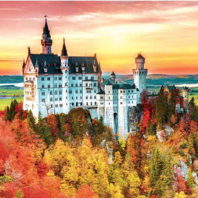 Puzzle 1500 prvků Podzim v Neuschwansteinu Německo