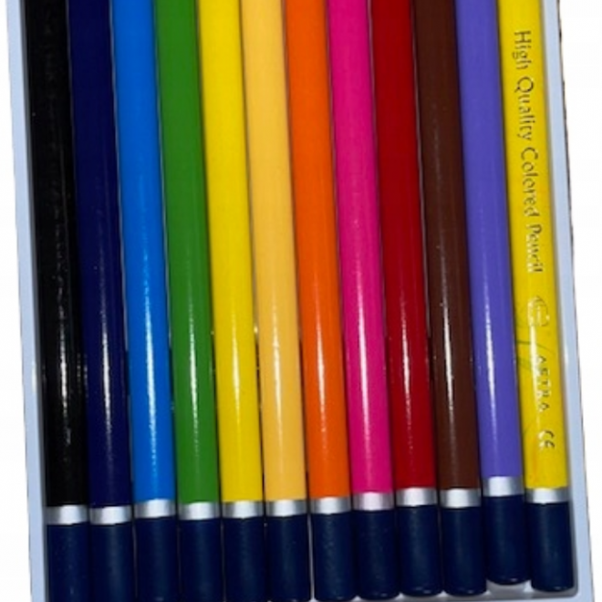 ASTRA Trojhranné pastelky 12ks Jumbo s ořezávátkem (včetně vícebarevné pastelky)
