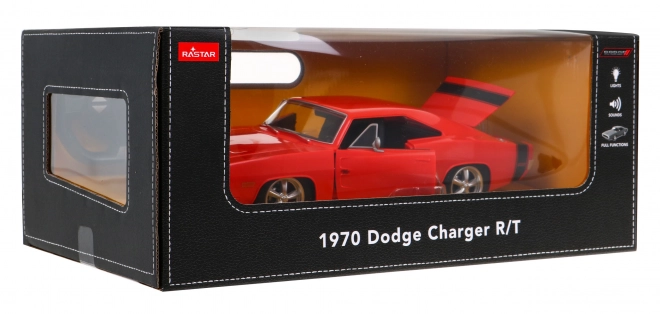 1970 Dodge Charger RT červený RASTAR model 1:16 Dálkově ovládané auto + pilot