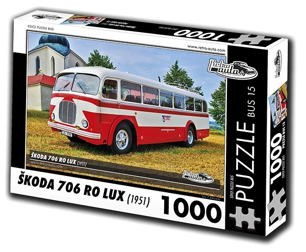 RETRO-AUTA Puzzle BUS č.15 Škoda 706 RO LUX (1951) 1000 dílků