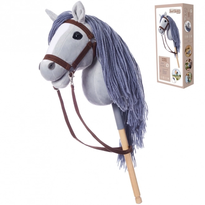 Hobby kůň HOPPIHORSE stick horse A3 šedý