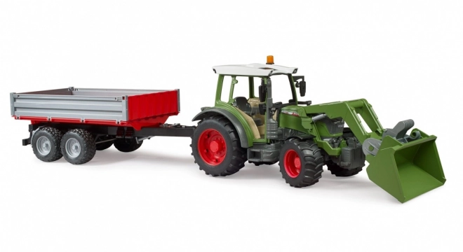 Bruder Traktor Fendt Vario 211 s čelním nakladačem a sklápěcím přívěsem