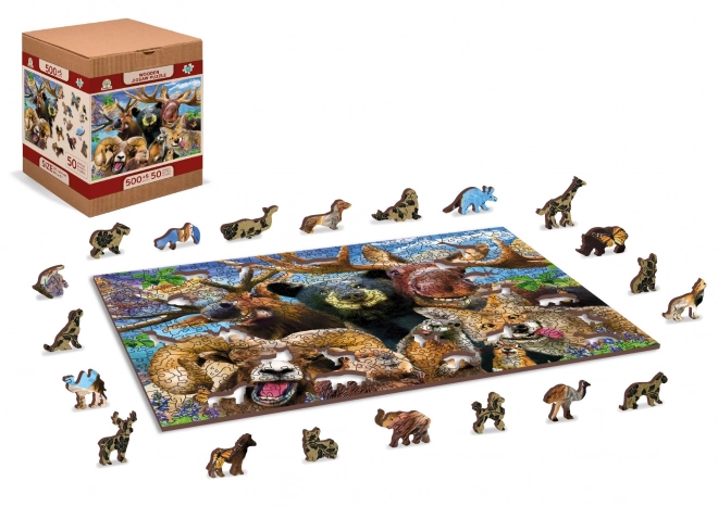 Wooden City Dřevěné puzzle V lese 2v1, 505 dílků EKO