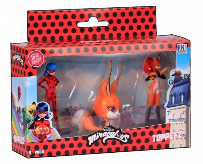 Miraculous: Beruška a černý kocour- razítka 3 ks figurka Ast.