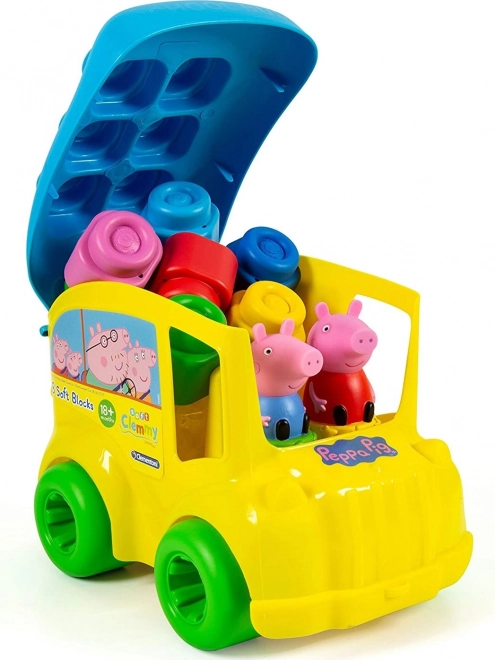 CLEMENTONI SOFT CLEMMY Školní autobus Prasátko Peppa s 8 kostkami
