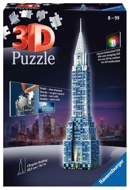 RAVENSBURGER Svítící 3D puzzle Noční edice Chrysler Building 216 dílků