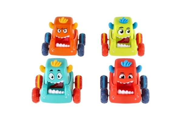 Auto monster plast 9x8cm mačkací jezdící 4 barvy