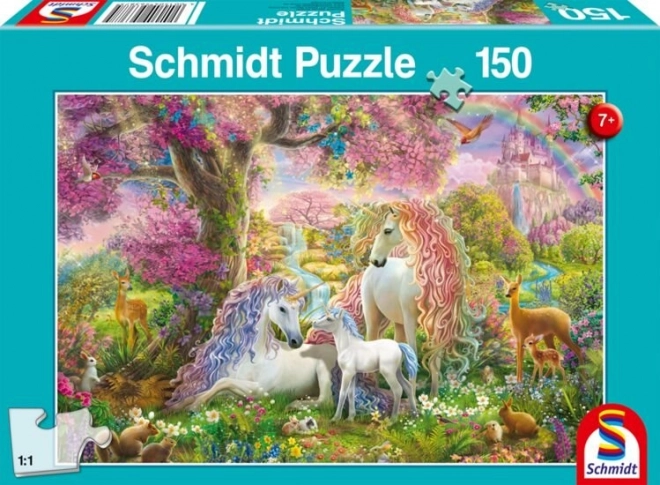 SCHMIDT Puzzle Květiny a jednorožci 150 dílků