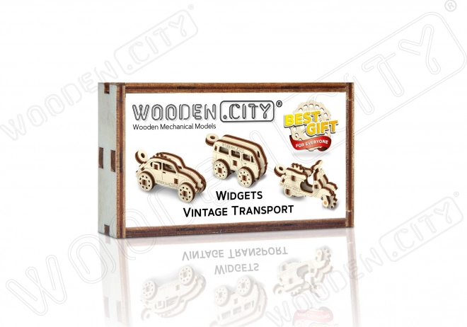 WOODEN CITY 3D puzzle mini sada Widgets: Historická vozidla 35 dílků