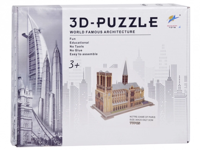 3D Puzzle Katedrála Notre-Dame v Paříži