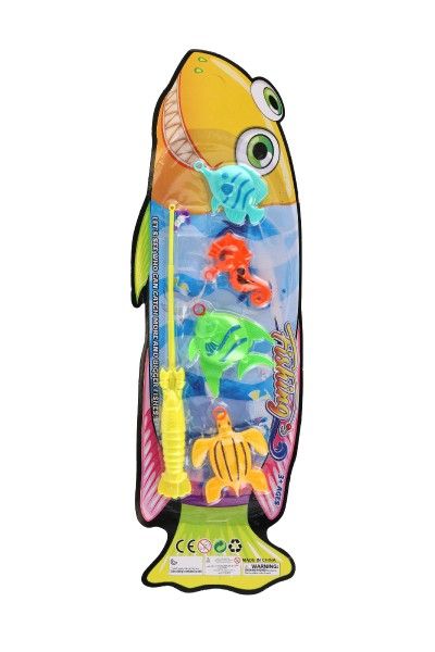 Hra ryby/rybář s prutem 26cm plast 5 barev na kartě 15,5x49x2cm