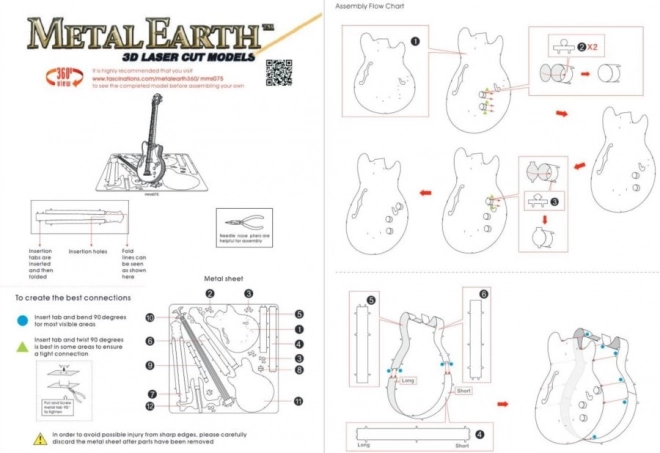 METAL EARTH 3D puzzle Basová kytara