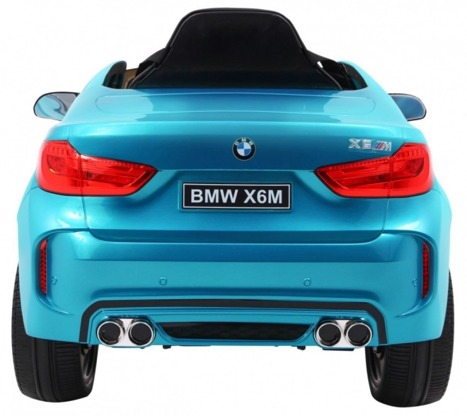 BMW X6M Elektrické dětské auto Modrá barva + dálkové ovládání + EVA + pomalý start + audio + LED dioda