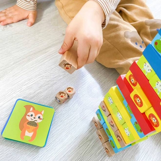 Dřevěná hra Jenga Zvířata TOOKY TOY