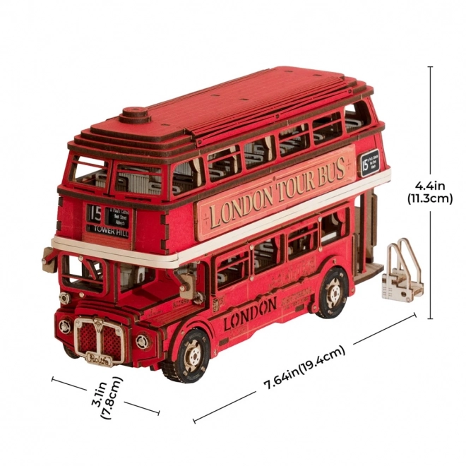 RoboTime 3D dřevěná skládačka Londýnský double-decker