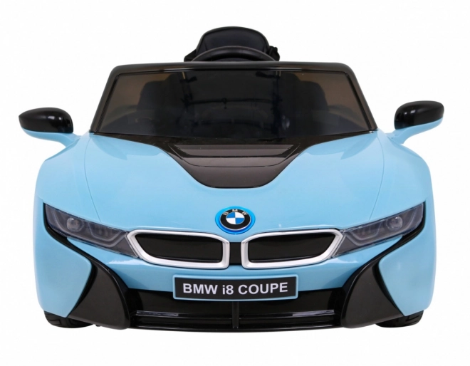 BMW I8 Lift Battery Car Blue + dálkové ovládání + pomalý start + 3bodové pásy + MP3 USB + LED dioda