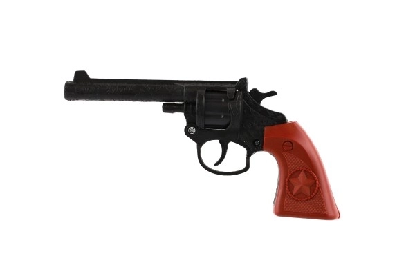 Revolver/pistole na kapsle 8 ran plast 20cm na kartě 15x25x3cm