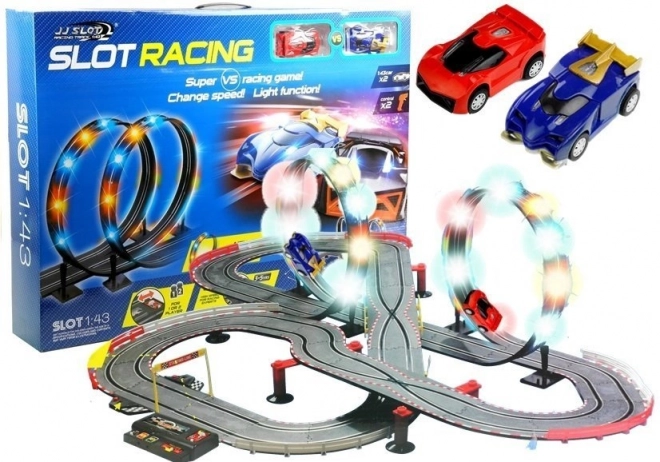 Závodní dráha 2 Slot Cars 1:43 Smyčka Světla