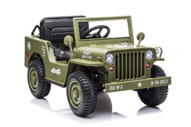 Auto na baterie v olivově zelené 4x4