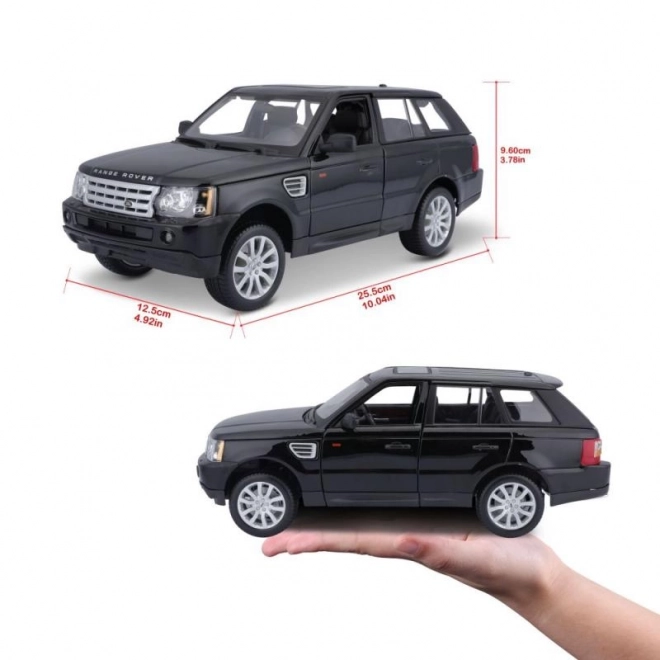 Model Bburago Range Rover Sport černý v měřítku 1:18