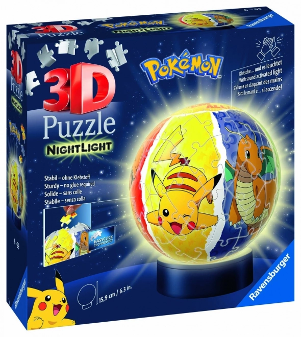 Puzzle 72 dílků 3D Pokémon svítící koule