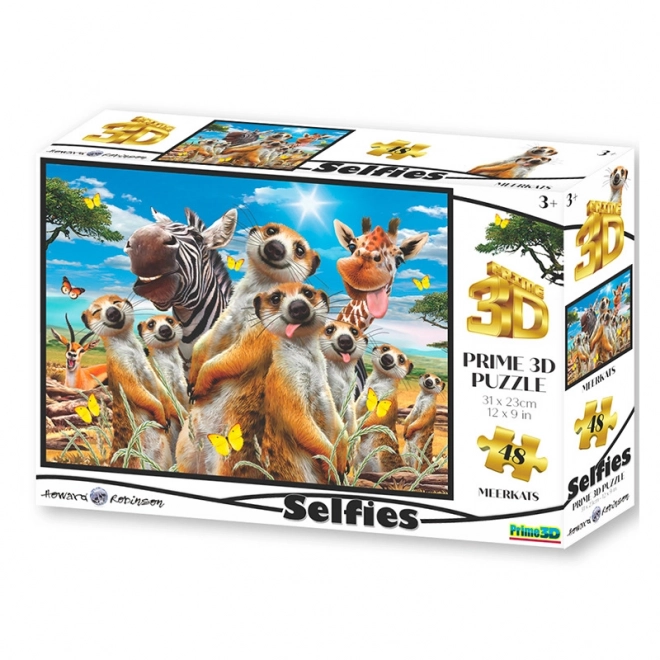 Selfie surikat 3D puzzle 48 dílků