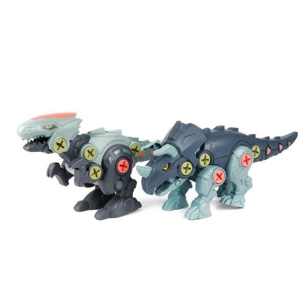 Dinosaurus šroubovací 2ks plast 18cm se šroubovákem 2 barvy v sáčku