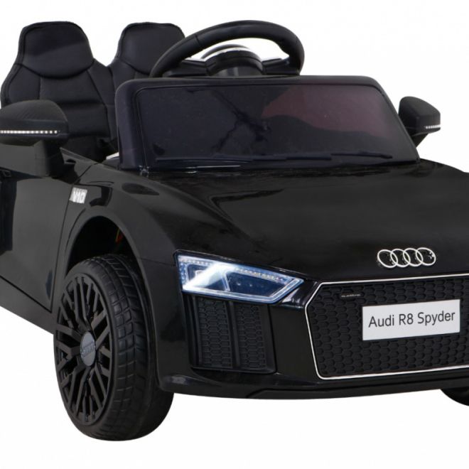 Audi R8 baterie pro děti černá + dálkové ovládání + EVA + pomalý start + MP3 LED