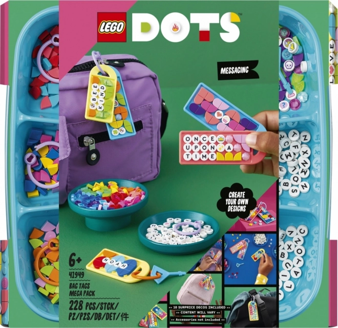 LEGO Dots 41949 Mega balení ozdob na tašku – zábavné vzkazy