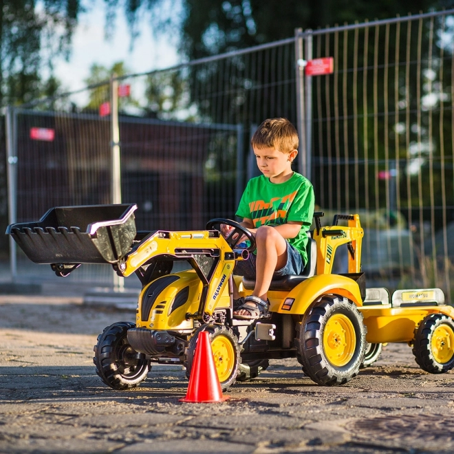 Traktor šlapací Komatsu s přední i zadní lžící a valníkem