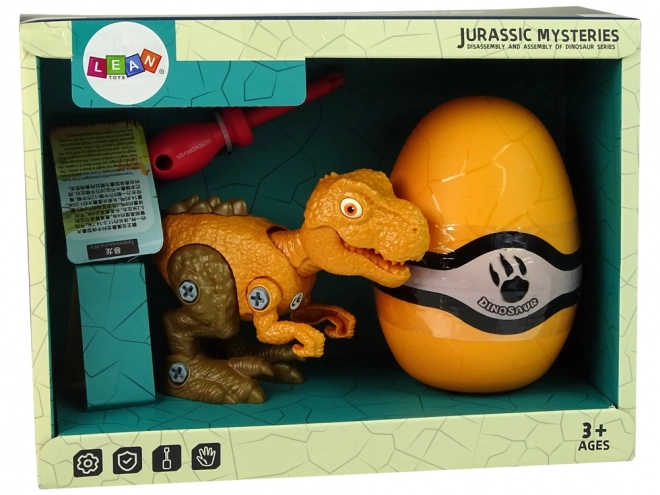 Tyranosaurus Rex Dinosaurus Set s vejcem DIY Šroubovák Orange