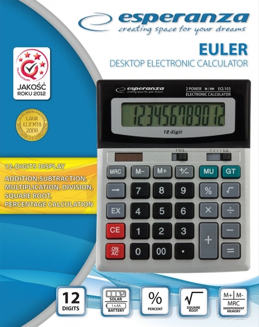 Elektronická stolní kalkulačka euler ecl103