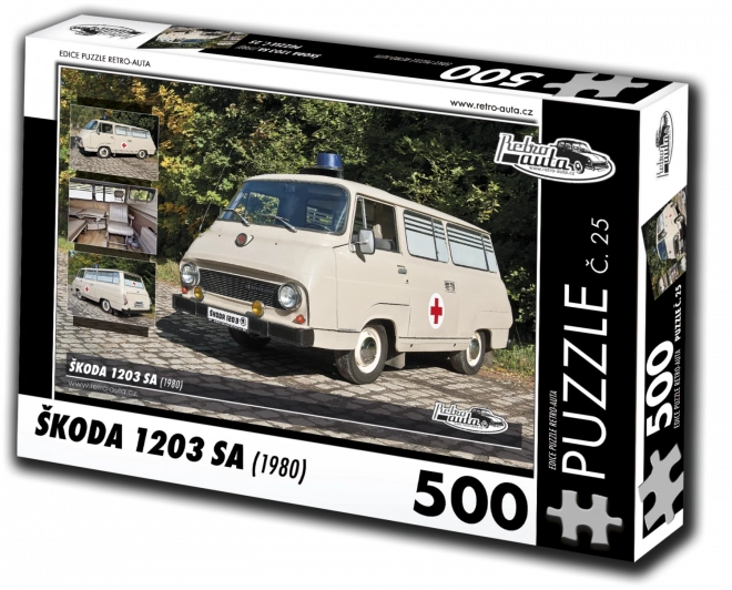 RETRO-AUTA Puzzle č. 25 Škoda 1203 SA (1980) 500 dílků