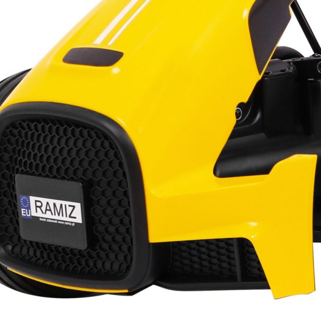 Dětská motokára na baterie Bolid XR-1 žlutá + nastavitelná řídítka + tvarované sedadlo