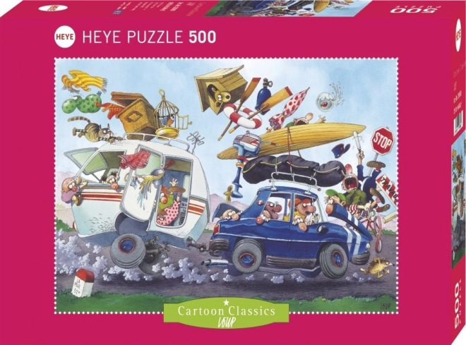 Heye Puzzle Klasická karikatura: Odjezd na dovolenou