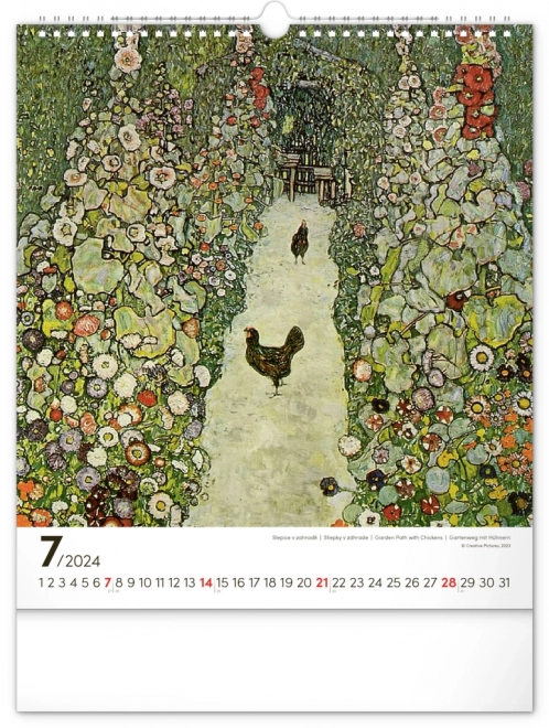 Nástěnný kalendář Gustav Klimt 2024, 30 × 34 cm