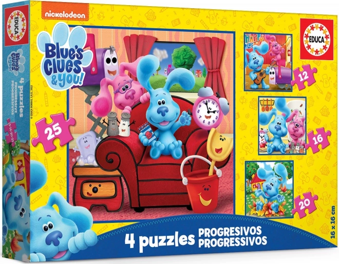 EDUCA Puzzle Blue's Clues 4v1 (12,16,20,25 dílků)