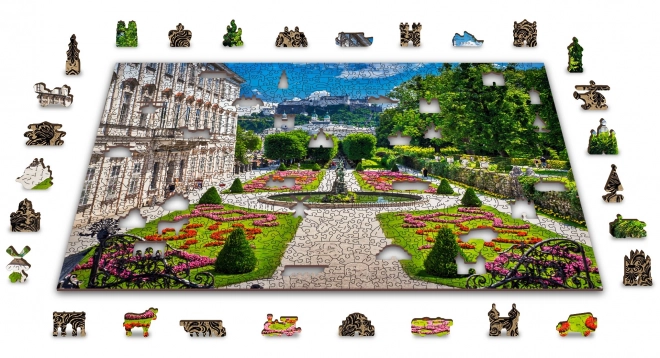 WOODEN CITY Dřevěné puzzle Palác Mirabell a Salzburský hrad 2v1, 1010 dílků EKO