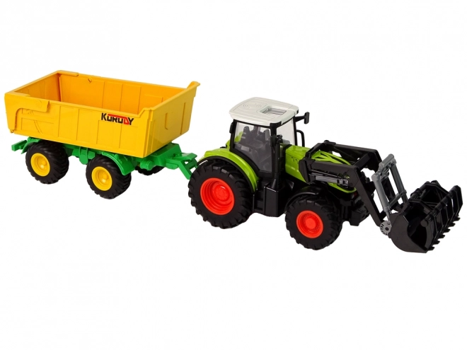 Tractor Set Zemědělské stroje Semi-trailer Světla Zvuk 6 Elem