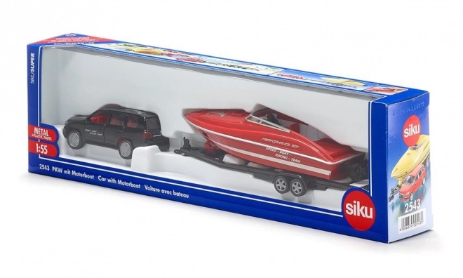 Auto s motorovým člunem