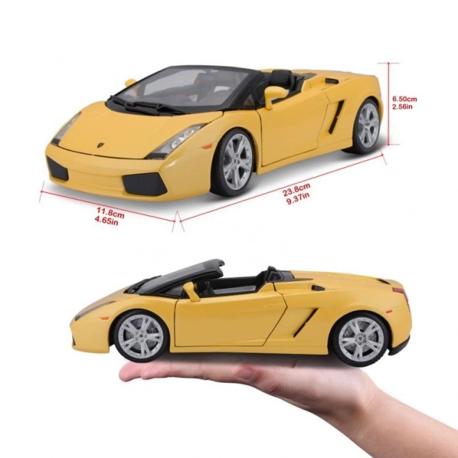 Kovový model autíčka Lamborghini Gallardo Spyder žlutý