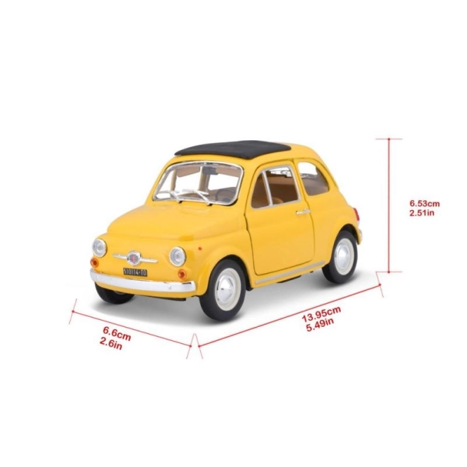 Bburago 1:24 Fiat 500 F 1965 žlutá 18-22098