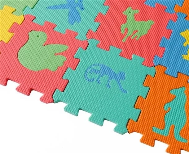 Pěnové puzzle písmena, číslice a zvířátka  - 72 kusů