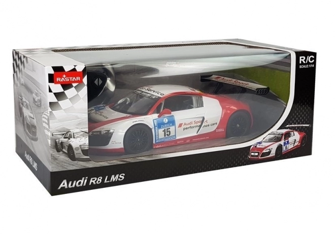 Auto R/C Audi R8 LMS Rastar 1:14 Bílé a červené