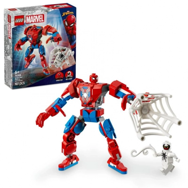 Lego super hrdinové mech spider-mana proti anti-venom