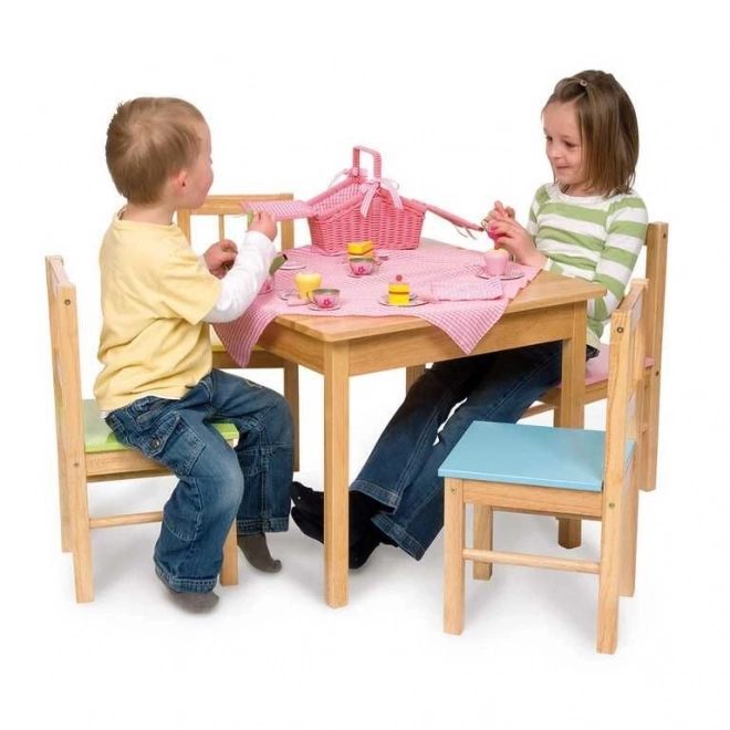 Bigjigs Toys Dřevěná židle zelená